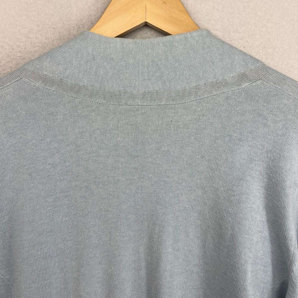 EILEEN FISHER Cardigan XL Cotton Cashmere Open Front Sweater Pockets Light Blue - Picture 6 of 13